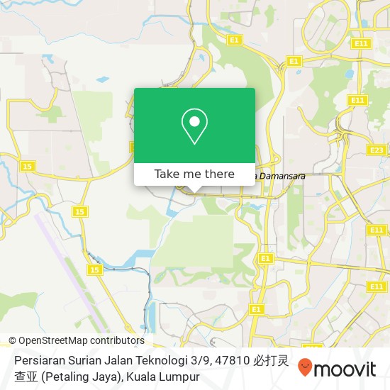 Peta Persiaran Surian Jalan Teknologi 3 / 9, 47810 必打灵查亚 (Petaling Jaya)