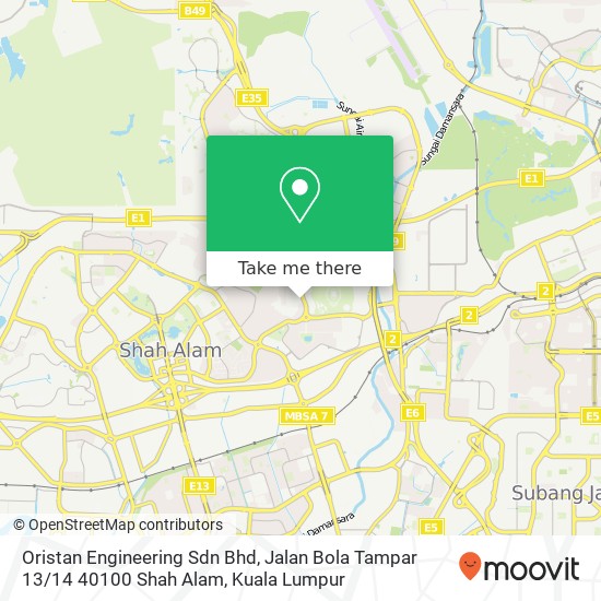 Oristan Engineering Sdn Bhd, Jalan Bola Tampar 13 / 14 40100 Shah Alam map