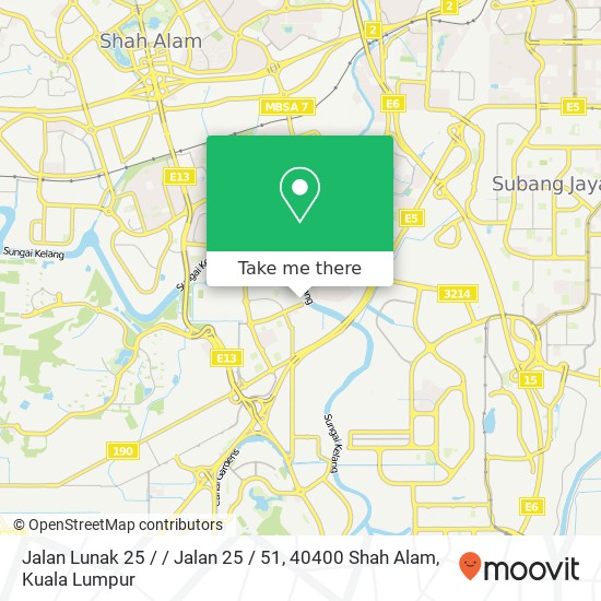 Peta Jalan Lunak 25 / / Jalan 25 / 51, 40400 Shah Alam