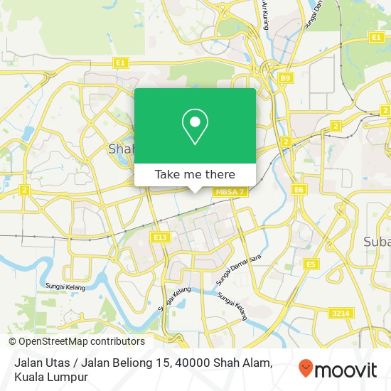 Jalan Utas / Jalan Beliong 15, 40000 Shah Alam map