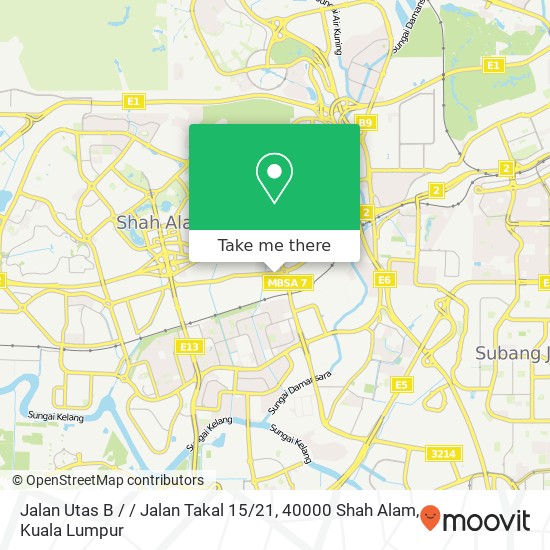 Peta Jalan Utas B / / Jalan Takal 15 / 21, 40000 Shah Alam