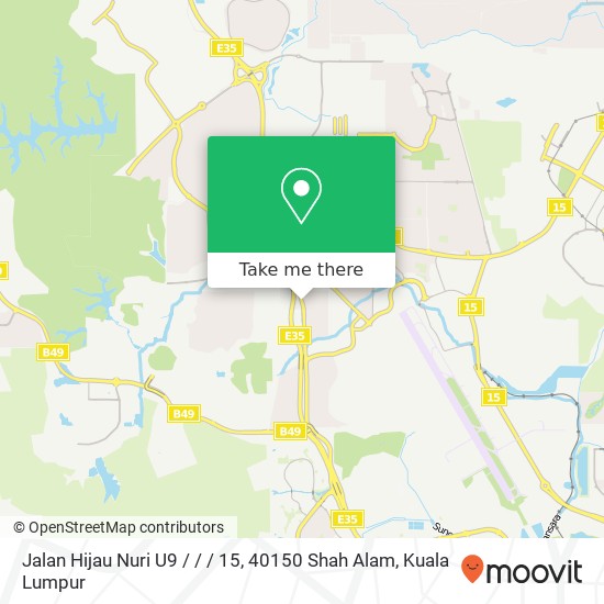 Jalan Hijau Nuri U9 / / / 15, 40150 Shah Alam map