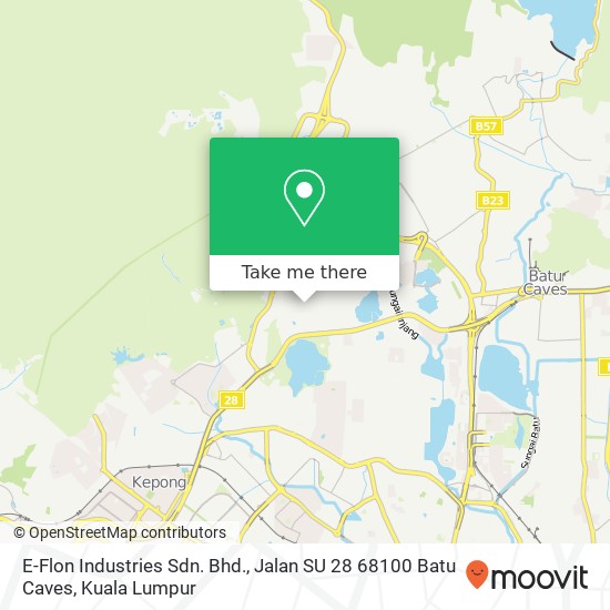 Peta E-Flon Industries Sdn. Bhd., Jalan SU 28 68100 Batu Caves