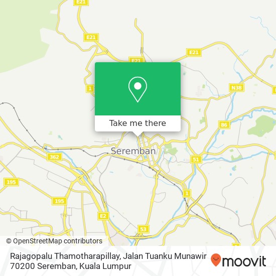 Rajagopalu Thamotharapillay, Jalan Tuanku Munawir 70200 Seremban map