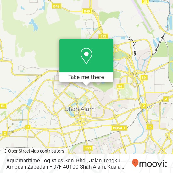 Aquamaritime Logistics Sdn. Bhd., Jalan Tengku Ampuan Zabedah F 9 / F 40100 Shah Alam map