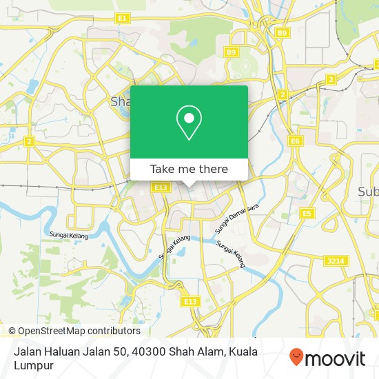 Peta Jalan Haluan Jalan 50, 40300 Shah Alam