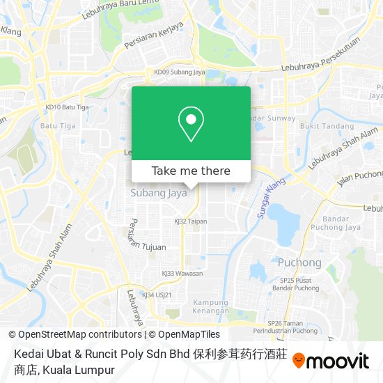 Peta Kedai Ubat & Runcit Poly Sdn Bhd 保利参茸药行酒莊商店