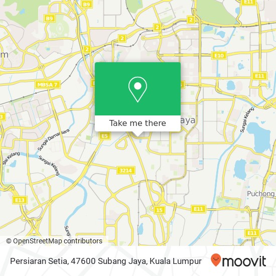 Peta Persiaran Setia, 47600 Subang Jaya