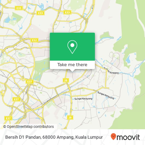 Peta Bersih D1 Pandan, 68000 Ampang
