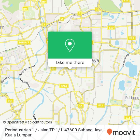 Peta Perindustrian 1 / Jalan TP 1 / 1, 47600 Subang Jaya