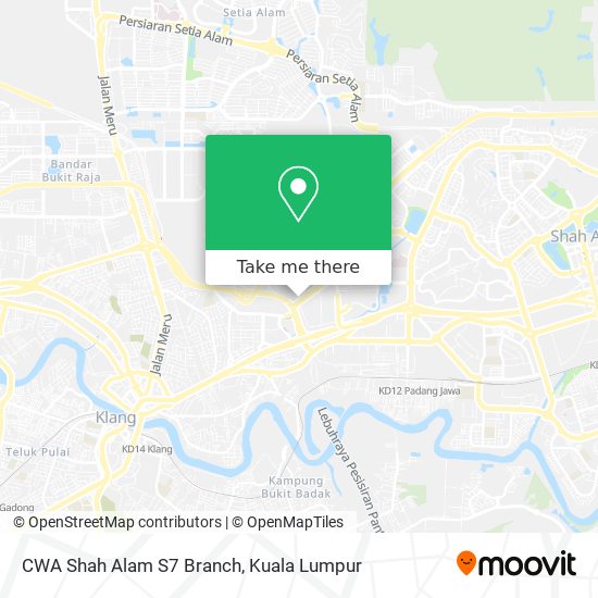 CWA Shah Alam S7 Branch map