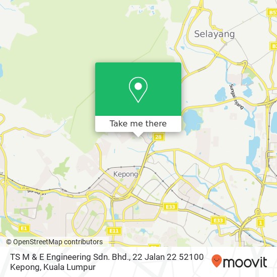 TS M & E Engineering Sdn. Bhd., 22 Jalan 22 52100 Kepong map