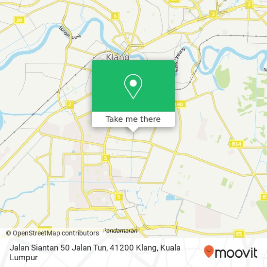 Peta Jalan Siantan 50 Jalan Tun, 41200 Klang