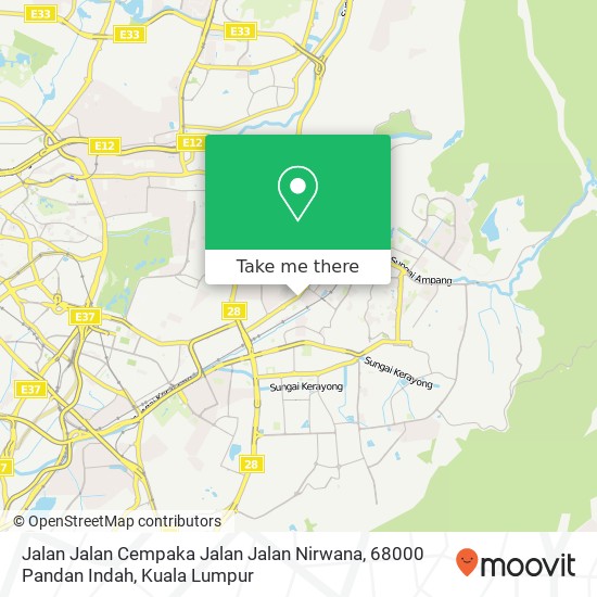 Peta Jalan Jalan Cempaka Jalan Jalan Nirwana, 68000 Pandan Indah