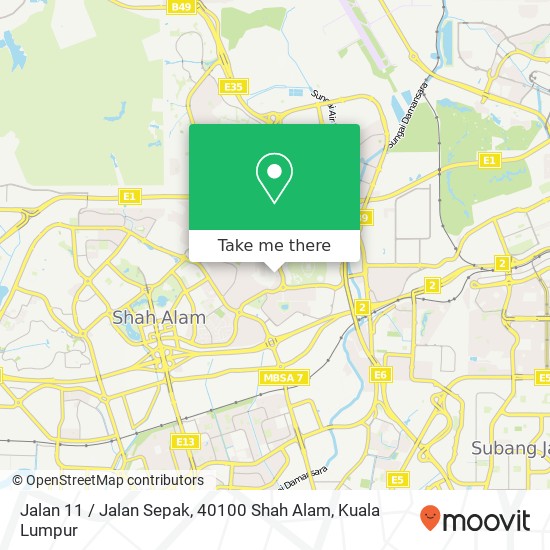 Jalan 11 / Jalan Sepak, 40100 Shah Alam map