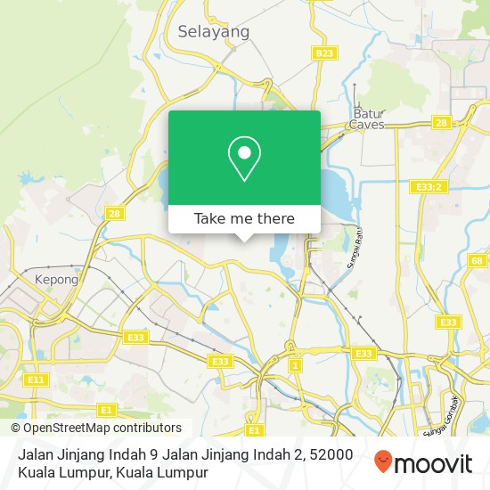 Peta Jalan Jinjang Indah 9 Jalan Jinjang Indah 2, 52000 Kuala Lumpur