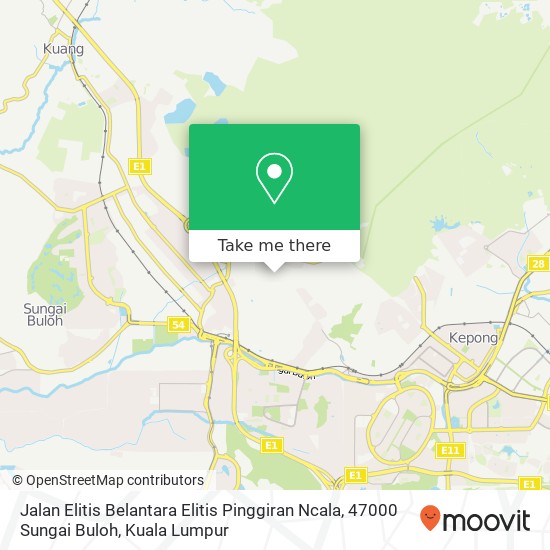 Jalan Elitis Belantara Elitis Pinggiran Ncala, 47000 Sungai Buloh map