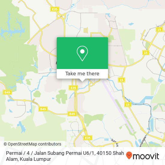 Permai / 4 / Jalan Subang Permai U6 / 1, 40150 Shah Alam map