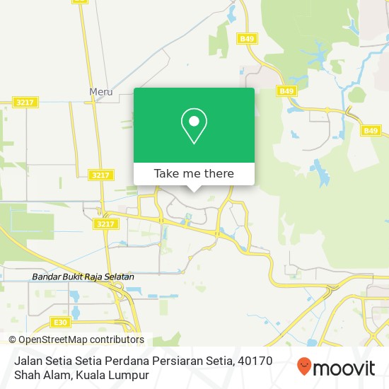 Peta Jalan Setia Setia Perdana Persiaran Setia, 40170 Shah Alam
