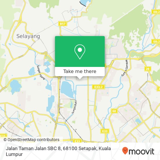 Peta Jalan Taman Jalan SBC 8, 68100 Setapak