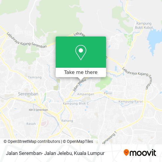 Jalan Seremban- Jalan Jelebu map