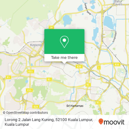 Lorong 2 Jalan Lang Kuning, 52100 Kuala Lumpur map