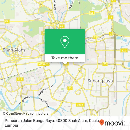 Peta Persiaran Jalan Bunga Raya, 40300 Shah Alam