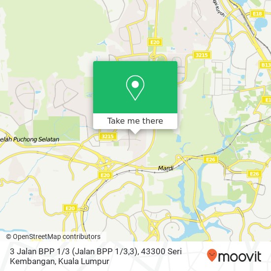 Peta 3 Jalan BPP 1 / 3 (Jalan BPP 1 / 3,3), 43300 Seri Kembangan