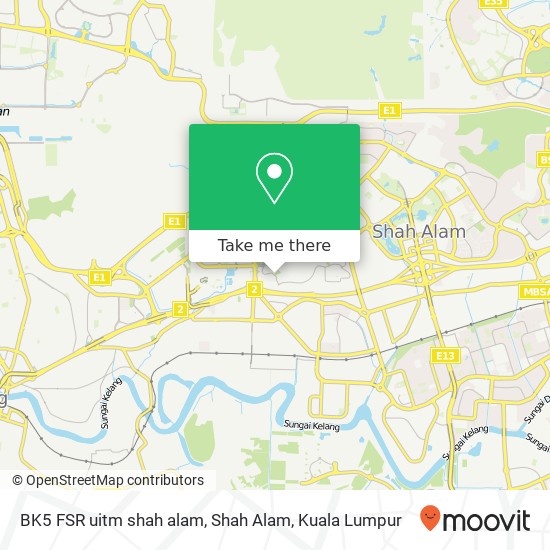BK5 FSR uitm shah alam, Shah Alam map