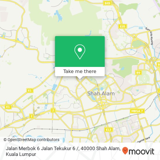 Jalan Merbok 6 Jalan Tekukur 6 /, 40000 Shah Alam map