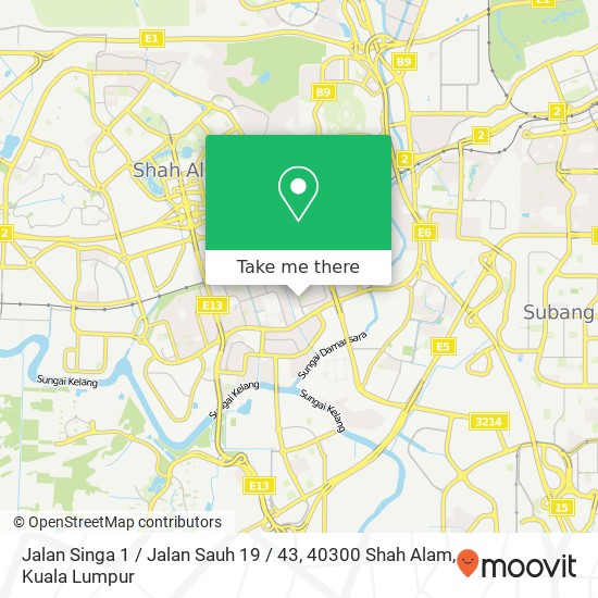 Peta Jalan Singa 1 / Jalan Sauh 19 / 43, 40300 Shah Alam