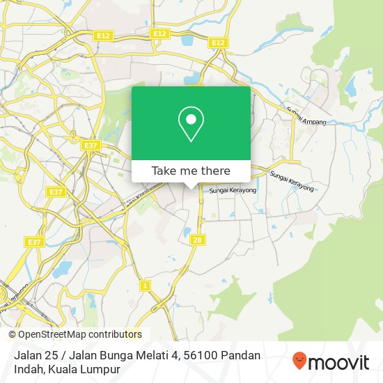 Peta Jalan 25 / Jalan Bunga Melati 4, 56100 Pandan Indah