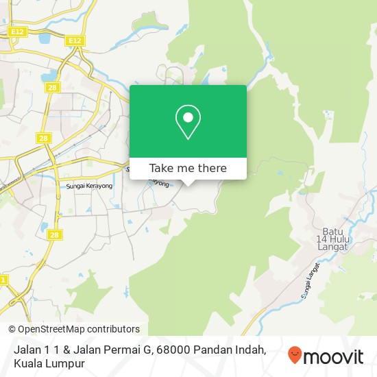 Jalan 1 1 & Jalan Permai G, 68000 Pandan Indah map