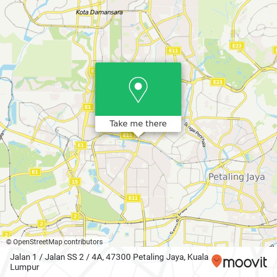 Peta Jalan 1 / Jalan SS 2 / 4A, 47300 Petaling Jaya