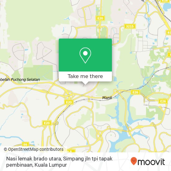 Nasi lemak brado utara, Simpang jln tpi tapak pembinaan map