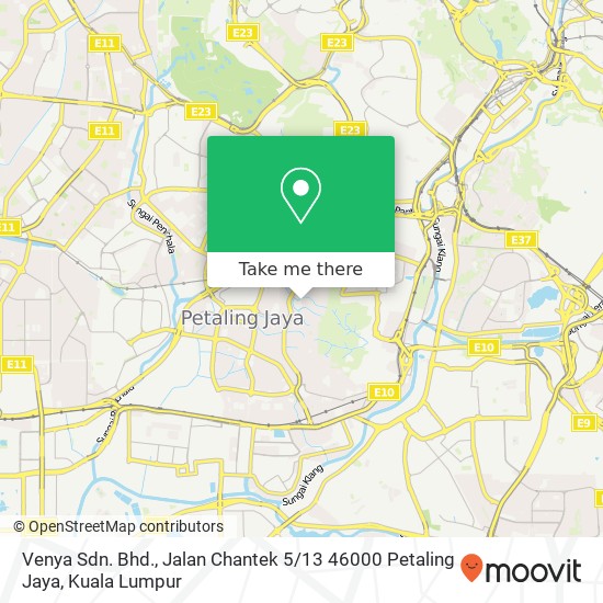 Venya Sdn. Bhd., Jalan Chantek 5 / 13 46000 Petaling Jaya map