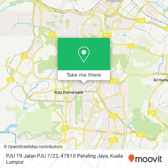 Peta PJU 19 Jalan PJU 7 / 22, 47810 Petaling Jaya