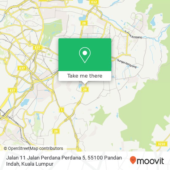 Peta Jalan 11 Jalan Perdana Perdana 5, 55100 Pandan Indah