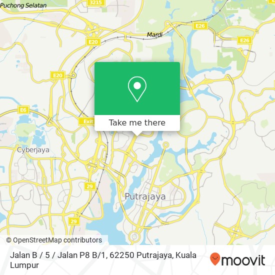 Jalan B / 5 / Jalan P8 B / 1, 62250 Putrajaya map