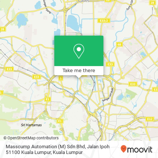 Peta Masscump Automation (M) Sdn Bhd, Jalan Ipoh 51100 Kuala Lumpur