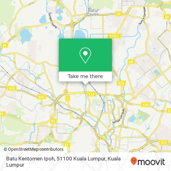 Peta Batu Kentomen Ipoh, 51100 Kuala Lumpur