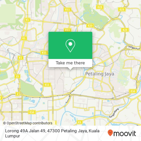 Peta Lorong 49A Jalan 49, 47300 Petaling Jaya