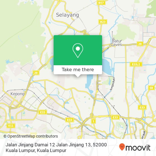 Jalan Jinjang Damai 12 Jalan Jinjang 13, 52000 Kuala Lumpur map