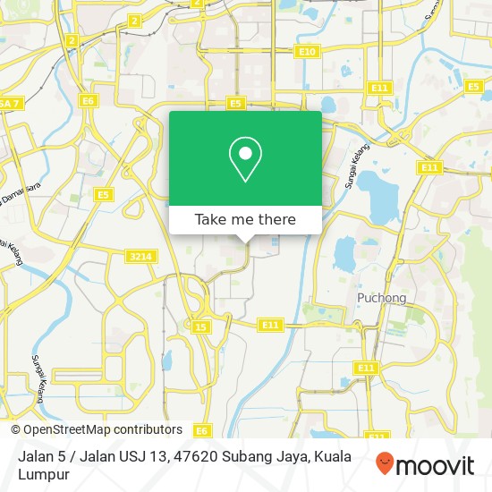 Peta Jalan 5 / Jalan USJ 13, 47620 Subang Jaya