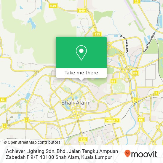 Achiever Lighting Sdn. Bhd., Jalan Tengku Ampuan Zabedah F 9 / F 40100 Shah Alam map