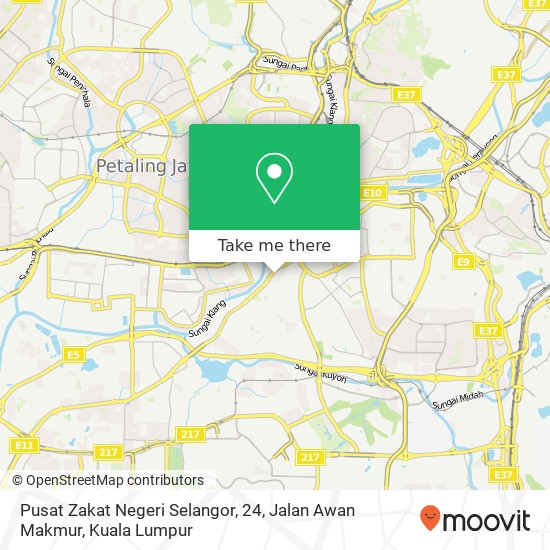 Peta Pusat Zakat Negeri Selangor, 24, Jalan Awan Makmur