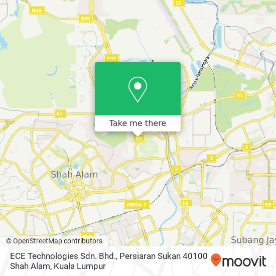 ECE Technologies Sdn. Bhd., Persiaran Sukan 40100 Shah Alam map