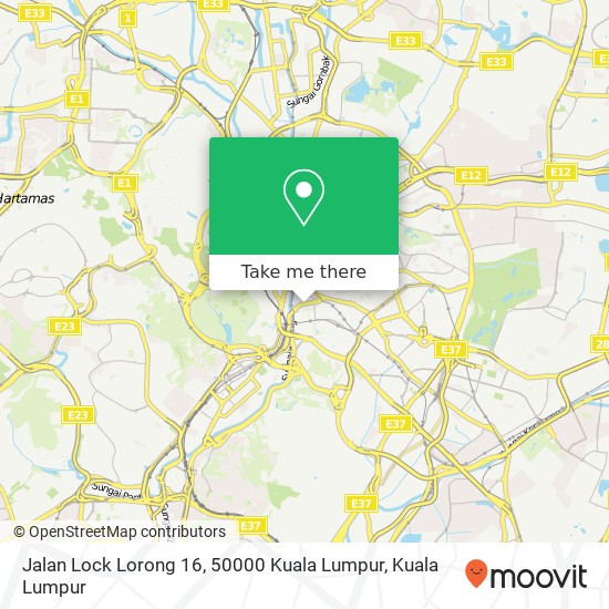 Peta Jalan Lock Lorong 16, 50000 Kuala Lumpur