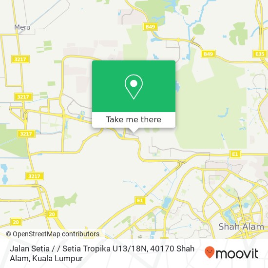 Jalan Setia / / Setia Tropika U13 / 18N, 40170 Shah Alam map