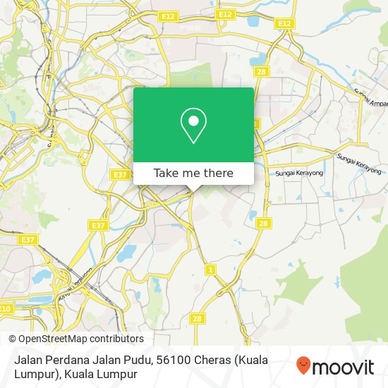 Peta Jalan Perdana Jalan Pudu, 56100 Cheras (Kuala Lumpur)